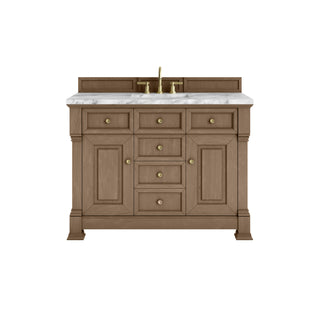 48 Inch Brookfield Freestanding Vanity in Pecan / Carrara White Top