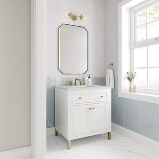 30 Inch Chicago Freestanding Vanity in Glossy White / Lime Delight Top