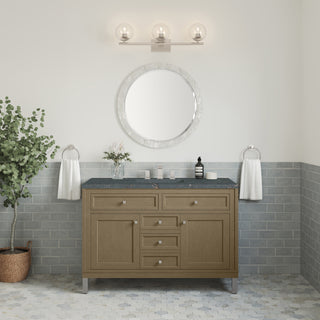 48 Inch Chicago Freestanding Vanity in Walnut Whisper / Parisien Bleu Top