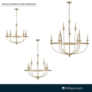Emery 5-Light Chandelier Ceiling Light Modern Gold