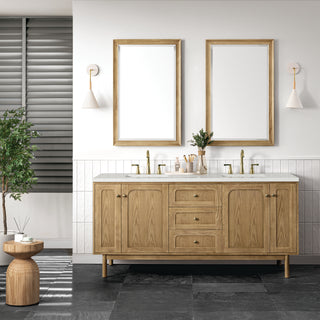 72 Inch Laurent Dual Mount Vanity in Light Natural Oak / Lime Delight Top