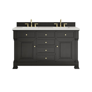 60 Inch Brookfield Freestanding Vanity in Black Onyx / Lime Delight Top
