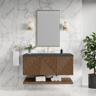 48 Inch Marcello Floating Vanity in Chestnut / Charcoal Soapstone Top