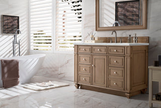 48 Inch Bristol Freestanding Vanity in Whitewashed Walnut / Ethereal Noctis Top