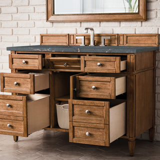 48 Inch Brittany Freestanding Vanity in Saddle Brown / Parisien Bleu Top