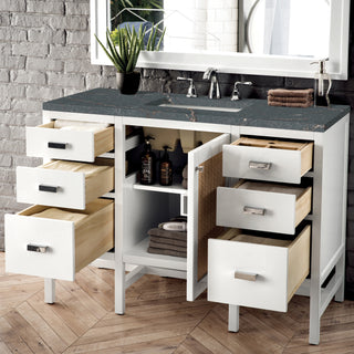 48 Inch Addison Freestanding Vanity in Glossy White / Parisien Bleu Top