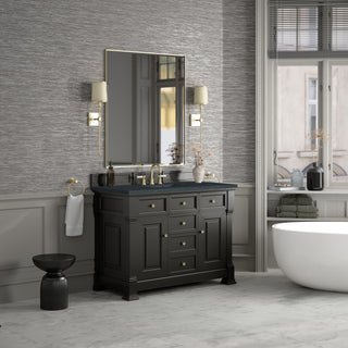 48 Inch Brookfield Freestanding Vanity in Black Onyx / Charcoal Soapstone Top