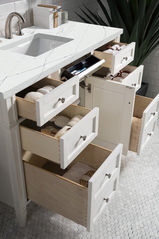 48 Inch Brittany Freestanding Vanity in Bright White / Ethereal Noctis Top