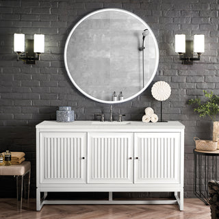 60 Inch Athens Dual Mount Vanity in Glossy White / Lime Delight Top
