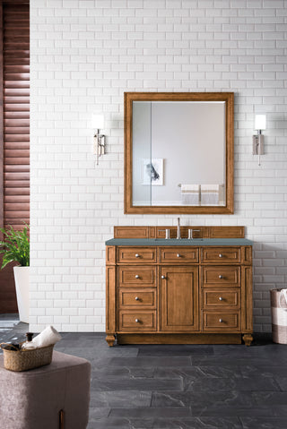 48 Inch Bristol Freestanding Vanity in Saddle Brown / Cala Blue Top