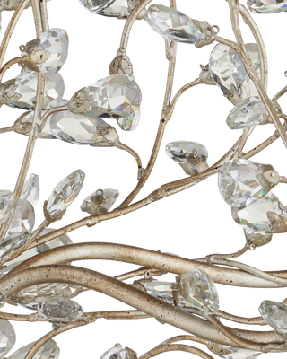 Crystal Bud Large Silver Chandelier