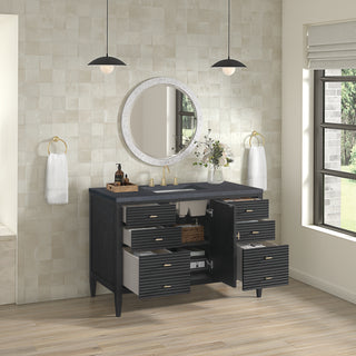 48 Inch Myrrin Freestanding Vanity in Carbon Oak / Charcoal Soapstone Top