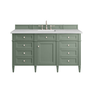 60 Inch Brittany Freestanding Vanity in Smokey Celadon / Arctic Fall Top