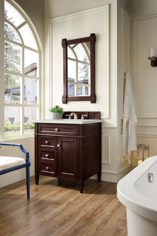 30 Inch Brittany Freestanding Vanity in Burnished Mahogany / Lime Delight Top
