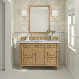 48 Inch Lorelai Freestanding Vanity in Light Natural Oak / Carrara White Top