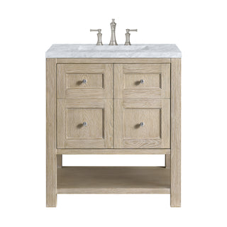 30 Inch Breckenridge Freestanding Vanity in Whitewashed Oak / Carrara White Top