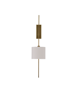 Savill Brass Wall Sconce, White Shade