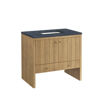 36 Inch Hudson Freestanding Vanity in Light Natural Oak / Charcoal Soapstone Top