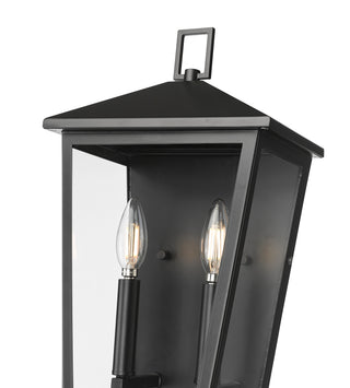 Munger 16.5" High 2-Light Outdoor Wall Sconce - Powder Coated Black