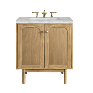 30 Inch Laurent Dual Mount Vanity in Light Natural Oak / Victorian Silver Top