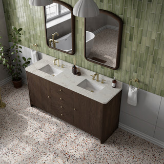 72 Inch Gracyn Freestanding Vanity in Sable / Victorian Silver Top