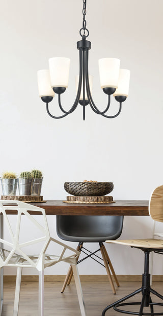 Ivey Lake 5-Light Chandelier Ceiling Light Matte Black