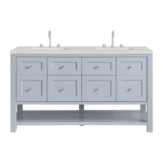 60 Inch Breckenridge Freestanding Vanity in Serenity Blue / Lime Delight Top