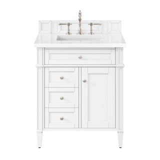 30 Inch Brittany Freestanding Vanity in Bright White / White Zeus Top