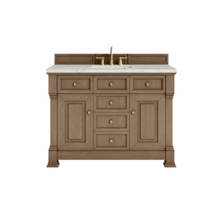 48 Inch Brookfield Freestanding Vanity in Pecan / Victorian Silver Top