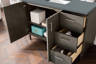 48 Inch Metropolitan Dual Mount Vanity in Silver Oak / Cala Blue Top