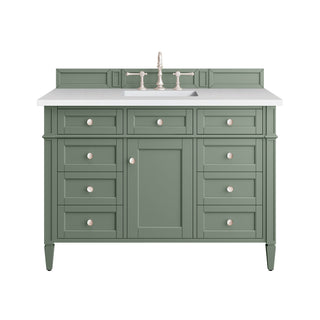 48 Inch Brittany Freestanding Vanity in Smokey Celadon / White Zeus Top