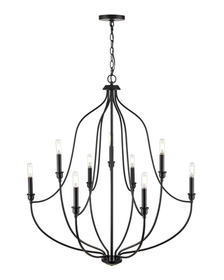 Senoia 9-Light Chandelier Ceiling Light Matte Black