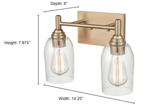 Arlett 2-Light Vanity Modern Gold