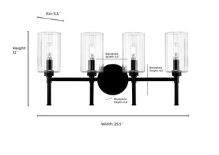 Chastine 4-Light Vanity Matte Black