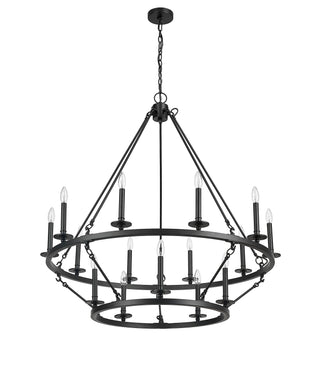 Florence 15-Light Chandelier Ceiling Light Matte Black
