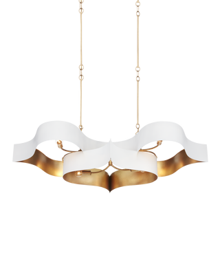 Grand Lotus White Oval Chandelier