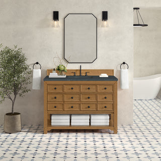 48 Inch Malibu Freestanding Vanity in Amber Birch / Charcoal Soapstone Top