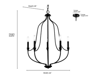 Senoia 5-Light Chandelier Ceiling Light Brushed Nickel
