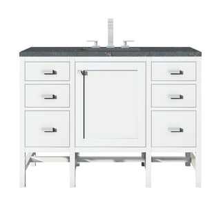 48 Inch Addison Freestanding Vanity in Glossy White / Parisien Bleu Top