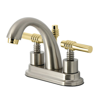 Milano 4 Inch Centerset Bathroom Faucet in Brushed Nickel/Polished Brass