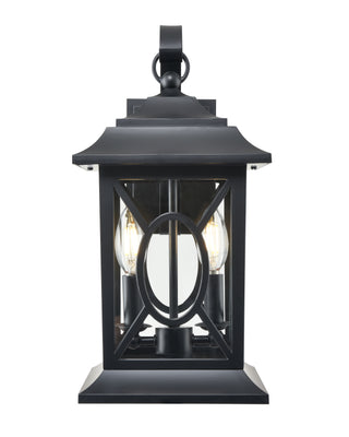 Allbert 2-Light Outdoor Wall Sconce Powder Coated Black