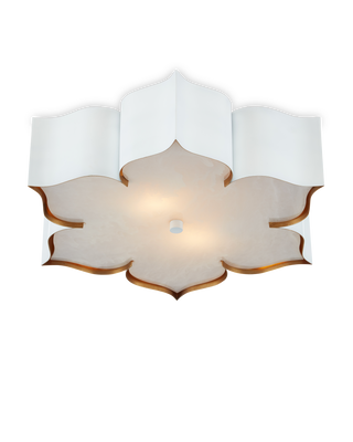 Grand Lotus White Flush Mount