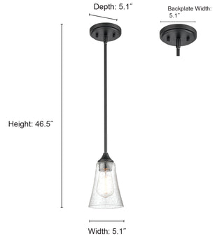 Natalie 1-Light Pendant light Matte Black