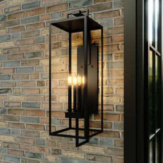 Lamont 34" High 4-Light Outdoor Wall Sconce - Textured Black