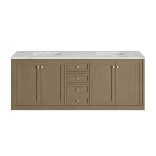 72 Inch Chicago Freestanding Vanity in Walnut Whisper / Ethereal Noctis Top