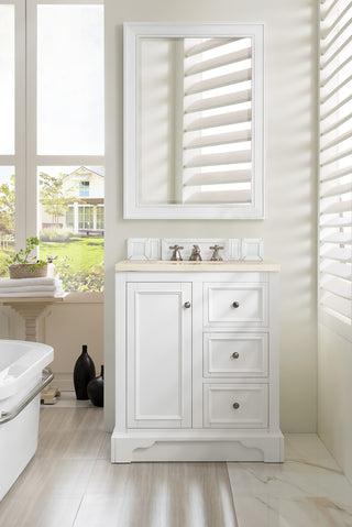 31.25 Inch De Soto Freestanding Vanity in Bright White / Eternal Marfil Top