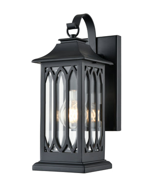 Mallorey 1-Light Outdoor Wall Sconce Powder Coated Black