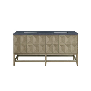 72 Inch Emmeline Freestanding Vanity in Pebble Oak / Charcoal Soapstone Top