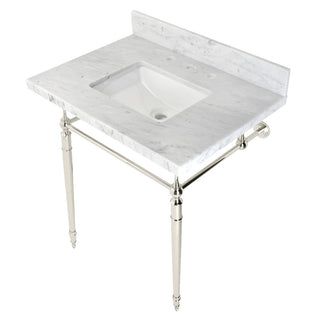 Edwardian 30 Inch Console Sink in Carrara Marble
