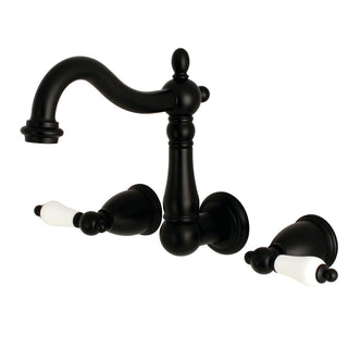 Heritage Wall-Mount Bathroom Faucet in Matte Black